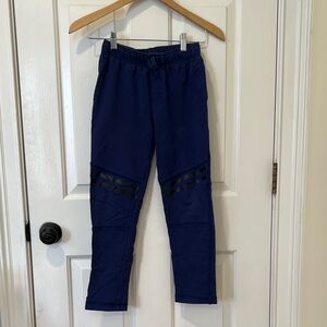 Tea Collection Kids' Speedy Stripe Blue Joggers with Black Stripes